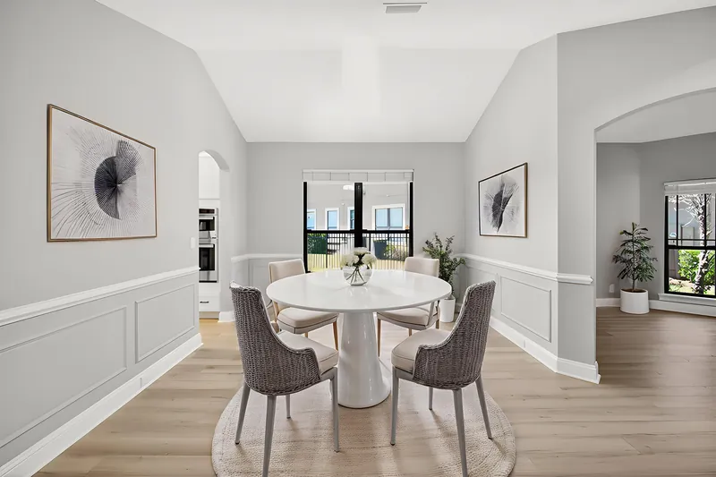 Dining room, virtually staged
