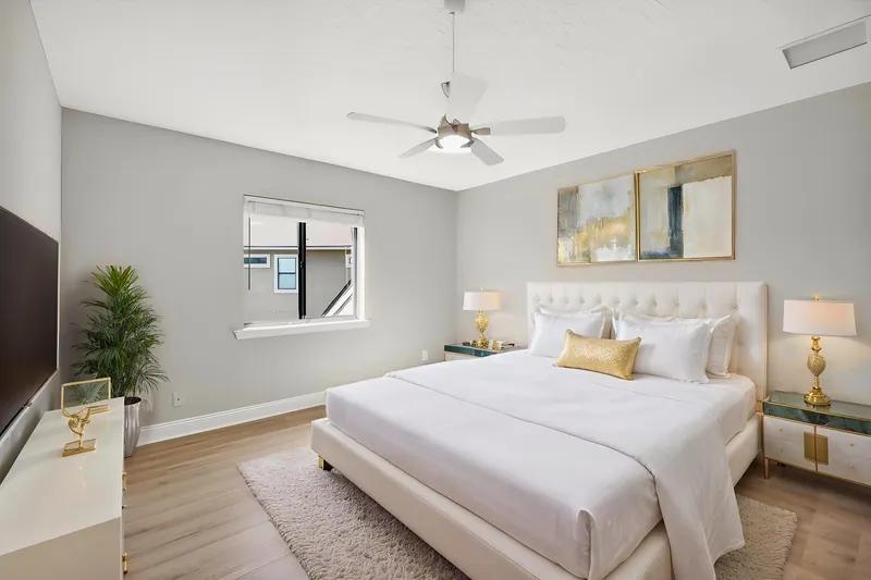 Guest bedroom, virtually staged